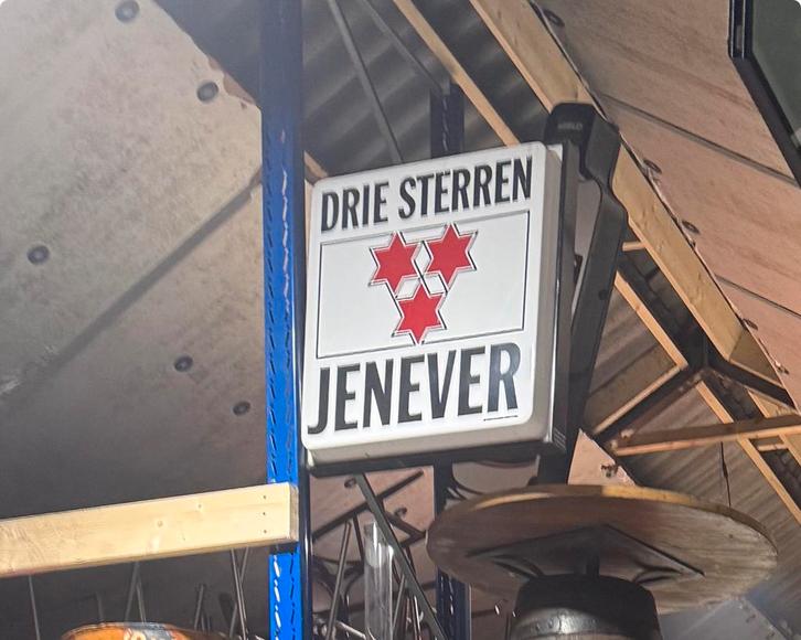 Drie Sterren Jenever lichtbak – originele reclameverlichting, Verzamelen, Merken en Reclamevoorwerpen, Gebruikt, Lichtbak of (neon) lamp