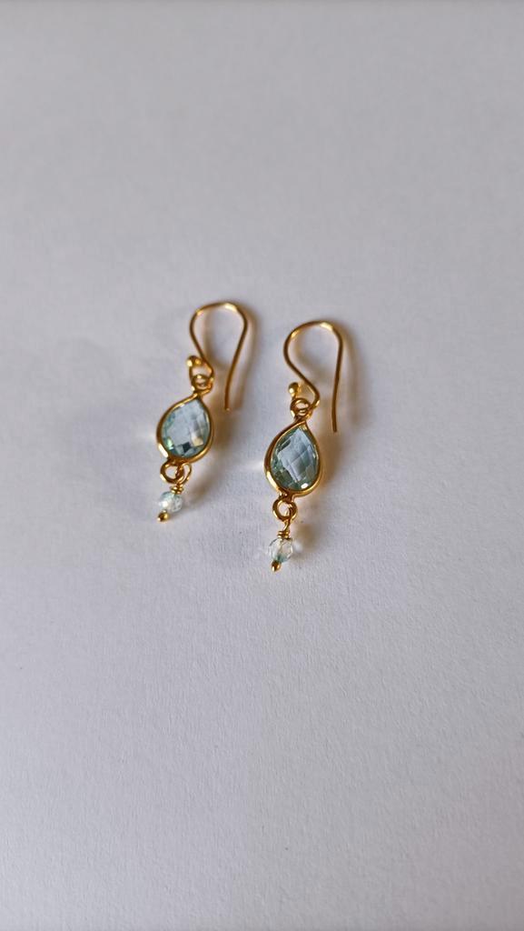 Fraaie zilver vergulde oorbellen met Topaas, Sieraden, Tassen en Uiterlijk, Oorbellen, Nieuw, Hangers, Zilver, Goud, Met edelsteen