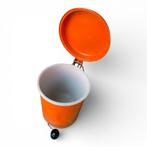 Retro Oranje Prullenbak met Pedaal, Ophalen of Verzenden