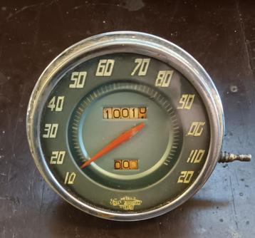 Speedometer H-D stewart-Warner blue face 48 up beschikbaar voor biedingen