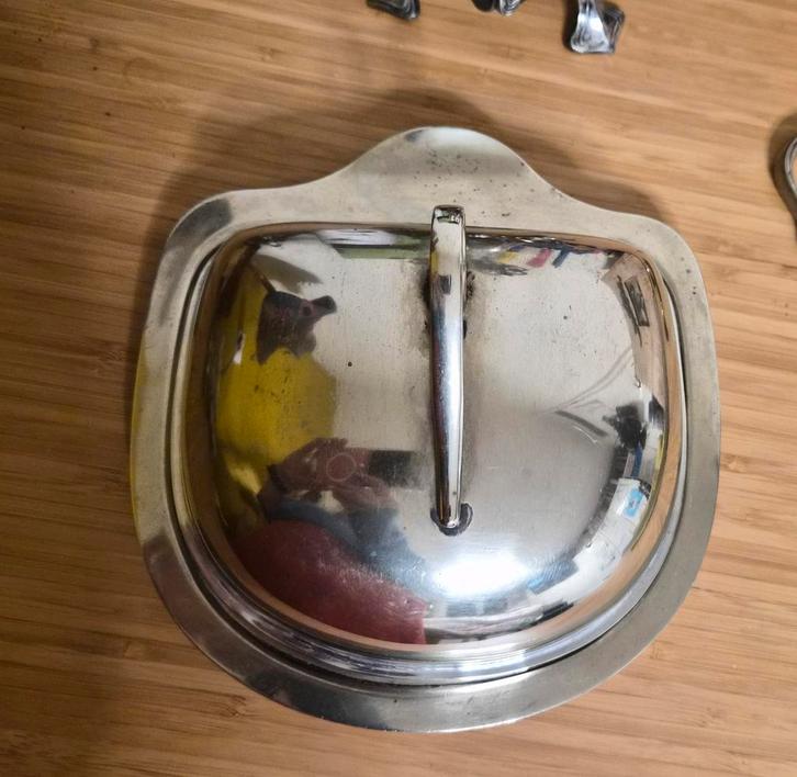 Antiek verzilverd kaasstolp, Antiek en Kunst, Antiek | Servies los, Ophalen