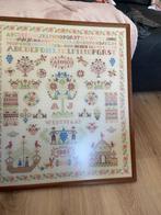 mooie ingelijste merklap uit 1983, Ophalen of Verzenden