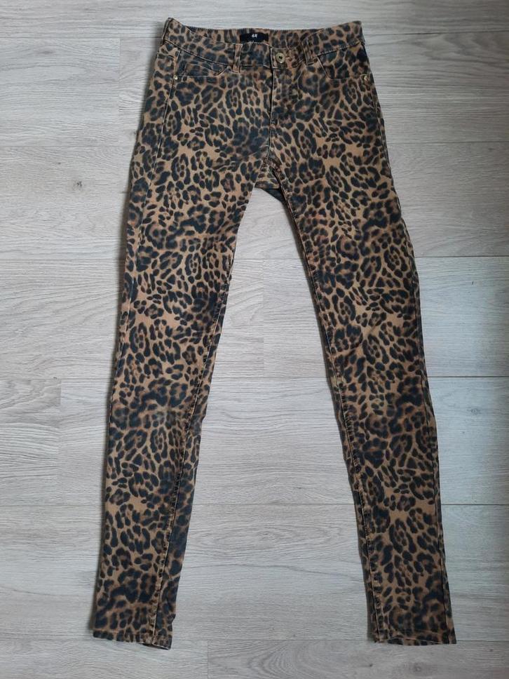 H&M Panter Lange Broek Skinny model Maat 34 XS / 36 S, Kleding | Dames, Broeken en Pantalons, Gedragen, Maat 34 (XS) of kleiner