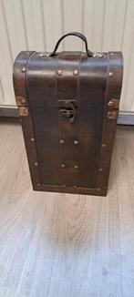 te koop bruine wijn kist voor 2 flessen 20 x 12 x 34 cm, Huis en Inrichting, Woonaccessoires | Kisten, Minder dan 50 cm, 50 tot 100 cm