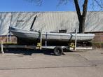 Stalen Vlet (sloep) met trailer - 45PK, Watersport en Boten, Sloepen, Ophalen, Gebruikt, Staal, Binnenboordmotor