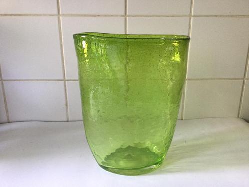 Mosgroene ovale belletjesglas vaas in nieuwstaat!, Huis en Inrichting, Woonaccessoires | Vazen, Zo goed als nieuw, Minder dan 50 cm
