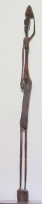 2 houten Afrikaanse beelden  circa 60 cm, Ophalen of Verzenden