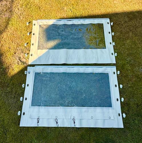 Twee PVC verandazeilen/raamzeilen, Tuin en Terras, Overkappingen, Zo goed als nieuw, Veranda, Ophalen