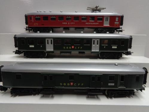 Marklin(bl)  3-delige set SBB - CFF rijtuigen, Hobby en Vrije tijd, Modeltreinen | H0, Zo goed als nieuw, Wagon, Wisselstroom