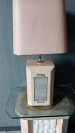 Vintage Marmeren Tafellamp Roze Kap, Ophalen of Verzenden