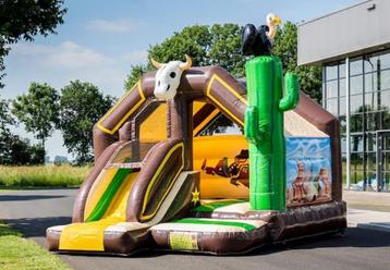 Springkussen western te huur met glijbaan beschikbaar voor biedingen