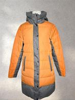 Kari Traa Orange Grey Down Long Hooded Puffer Coat Size S, Ophalen of Verzenden, Grijs