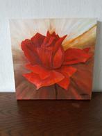 Schilderij met roos, Ophalen of Verzenden