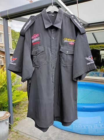 Vintage zwart Chevrolet overhemd korte mouw geborduurd XXXXL beschikbaar voor biedingen