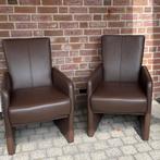 2 Leren fauteuils, Ophalen, Gebruikt, Klassiek, 50 tot 75 cm