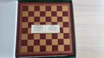 Nieuw schaakbord, lederlook rood-goud, 33x33 cm, Een of twee spelers, Ophalen, Nieuw