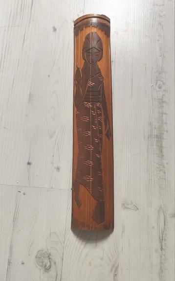 Bamboe Wanddecoratie met Geisha beschikbaar voor biedingen