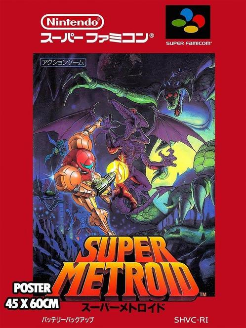 [Poster] Super Metroid SNES Super Famicom Retro Videogame, Spelcomputers en Games, Games | Overige, Nieuw, Verzenden