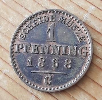 Duitsland Pruissen 1 pfennig 1868 C beschikbaar voor biedingen