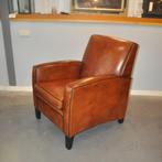 Strakke schapenlederen fauteuil Lounge Atelier, Huis en Inrichting, Fauteuils, Ophalen, Zo goed als nieuw, Leer