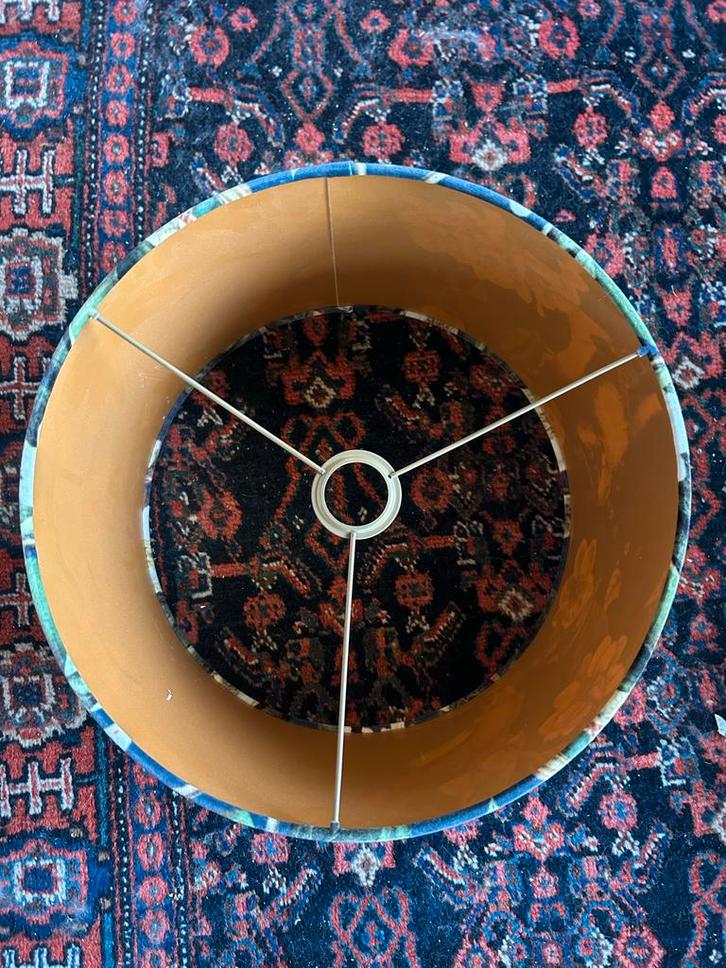 Bijzondere Lampenkap met Dierenprint, Huis en Inrichting, Lampen | Lampenkappen, Zo goed als nieuw, 25 tot 50 cm, Rond, Wit, Ophalen of Verzenden