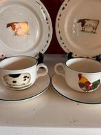 Cloverleaf servies farm animals - 4 delig, Huis en Inrichting, Keuken | Servies, Nieuw, Ophalen of Verzenden, Bord(en), Overige stijlen