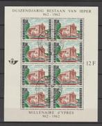 België 1962 Blok Menenpoort-Ieper gestempeld, Met stempel, Orginele gom, Ophalen of Verzenden, Gestempeld