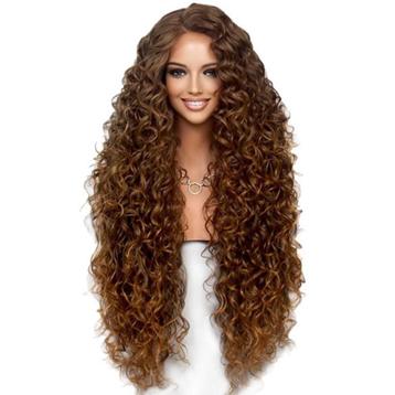 Lace front pruik zeer lang krullend haar model Del beschikbaar voor biedingen