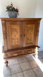 Vintage Oude drankenkast kleinmodel houtsnijwerk, Antiek en Kunst, Antiek | Meubels | Kasten, Ophalen of Verzenden