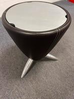 Leolux Tamtam Hollow bijzettafel Bruin leer Design Tafel, Nieuw, Ophalen of Verzenden, 60 cm of meer, Rechthoekig