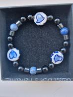 Armband delfs blauw, Sieraden, Tassen en Uiterlijk, Armbanden, Blauw, Ophalen of Verzenden, Zo goed als nieuw, Elastiek