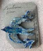Set sieraden Hanger en Oorbellen Zwaluwen keramiek, Blauw, Ophalen of Verzenden, Zo goed als nieuw, Dier