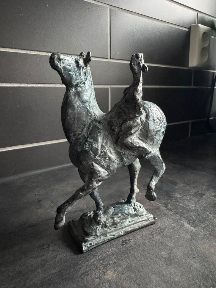 Prachtig bronzen beeld - Paard met ruiter, Uniek kunstobject, Antiek en Kunst, Kunst | Beelden en Houtsnijwerken, Ophalen