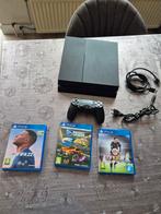 Playstation 4 set met controller en games en kabels, Ophalen of Verzenden, Zo goed als nieuw, Met 1 controller, Original