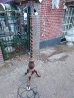 Antieke eiken staande schemerlamp met klauwpoten., Antiek en Kunst, Antiek | Lampen, Ophalen