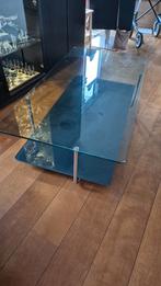 GRATIS Glazen / RVS Salontafel - 130x70cm, Huis en Inrichting, Tafels | Salontafels, Ophalen, Gebruikt, 100 tot 150 cm, 50 tot 100 cm