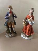 Porseleinen Beeldjes Man en Vrouw 18e Eeuw, Ophalen of Verzenden