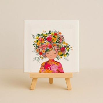 Wandtegeltje Flowergirl  beschikbaar voor biedingen