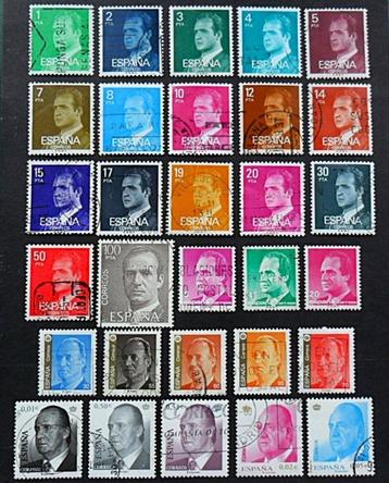 Spanje : 30 zegels Juan Carlos - periode 1976-2008 beschikbaar voor biedingen