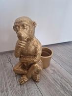 Apen Bloempot - Gouden Decoratie, Tuin en Terras, Tuinbeelden, Ophalen of Verzenden, Gebruikt, Kunststof, Dierenbeeld
