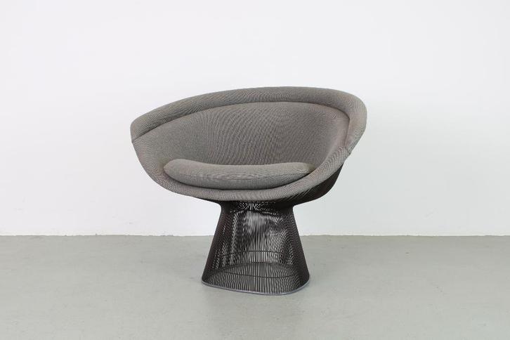 Knoll Studio Platner fauteuil, lichtgrijs, Huis en Inrichting, Fauteuils, Gebruikt, Stof, 50 tot 75 cm, 75 tot 100 cm, Ophalen