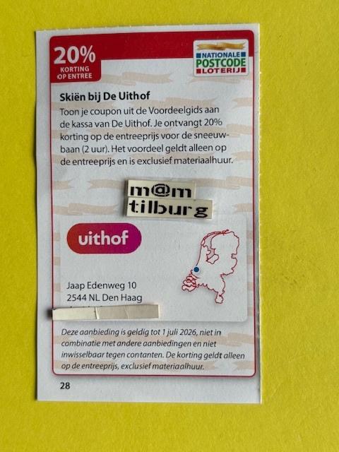 Skiën bij De Uithof 20% korting op entree, Tickets en Kaartjes, Kortingen en Cadeaubonnen, Drie personen of meer, Overige typen