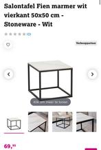 Salontafel  marmer wit vierkant 50x50, Huis en Inrichting, Ophalen, Zo goed als nieuw, 25 tot 50 cm, Rechthoekig