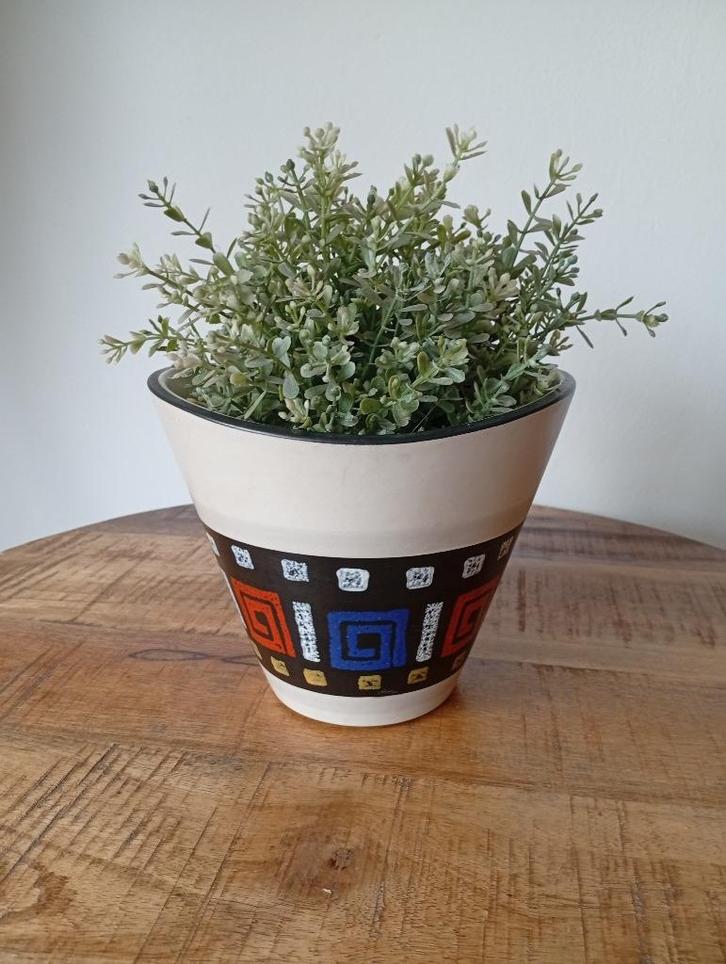 Vintage Duitse Dümler&Breiden cachepot geometrisch ca.1960, Antiek en Kunst, Antiek | Keramiek en Aardewerk, Ophalen of Verzenden