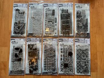 Tim Holtz Stampers Anonymous Stamps/Stencil 10x beschikbaar voor biedingen