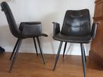 Skai eetkamerstoelen met armleuning, 6 stuks, Huis en Inrichting, Stoelen, Ophalen, Gebruikt, Bruin, Modern
