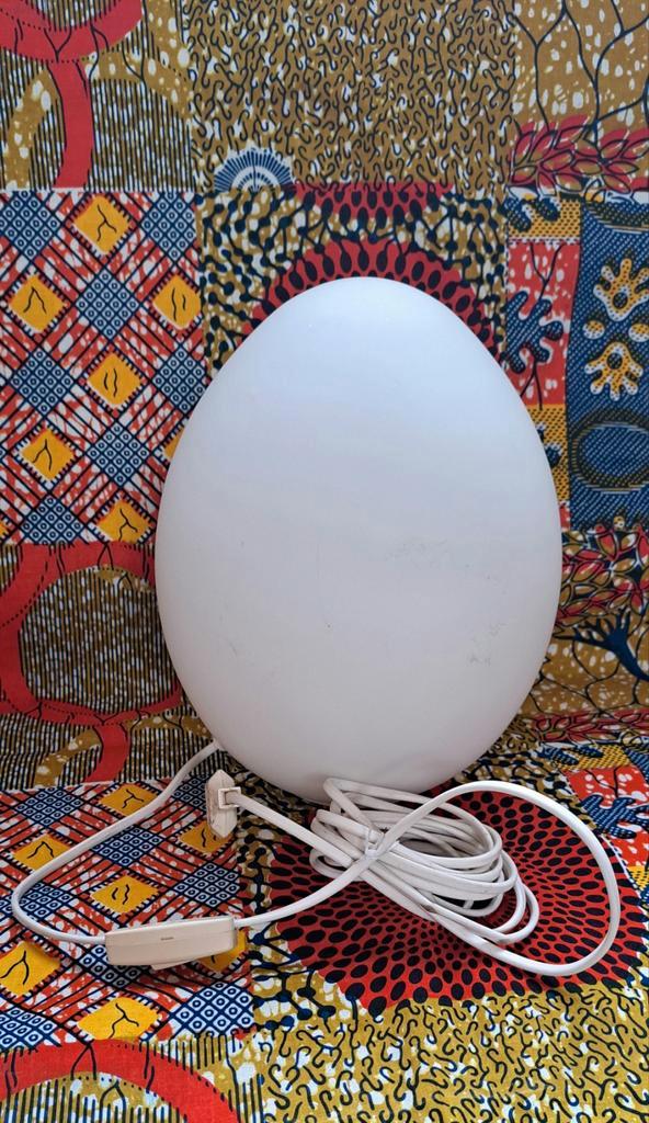 Vintage Vianne Ei Lamp - Sfeervolle Verlichting Egg, Huis en Inrichting, Lampen | Vloerlampen, Gebruikt, Minder dan 100 cm, Glas