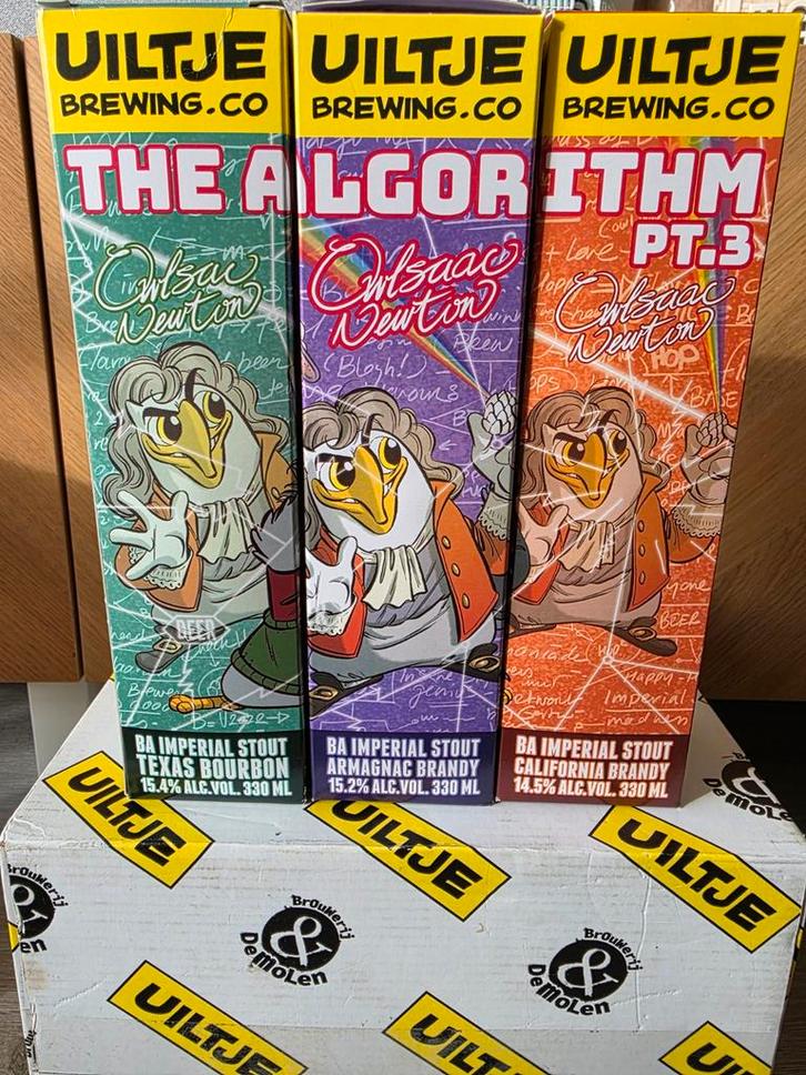 Uiltje The Algorithm BA Stout Set 1, 2 en 3, Verzamelen, Biermerken, Nieuw, Flesje(s), Overige merken, Ophalen