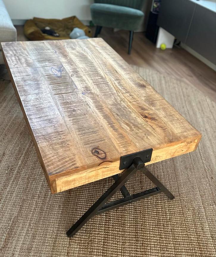 Industriële Salontafel - Langwerpig Design, Huis en Inrichting, Tafels | Salontafels, Gebruikt, Minder dan 50 cm, 50 tot 100 cm