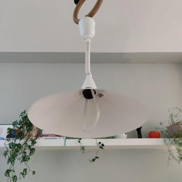 Vintage IKEA Heksenhoed trekpendel lamp (model T710), wit beschikbaar voor biedingen